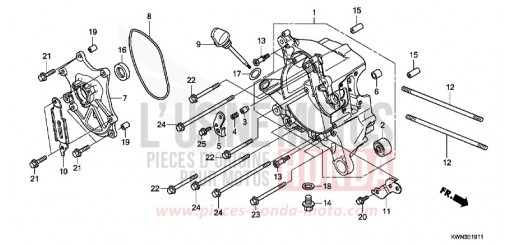 RIGHT CRANKCASE (WW125EX2C/EX2D/EX2E/D) WW125EX2C de 2012